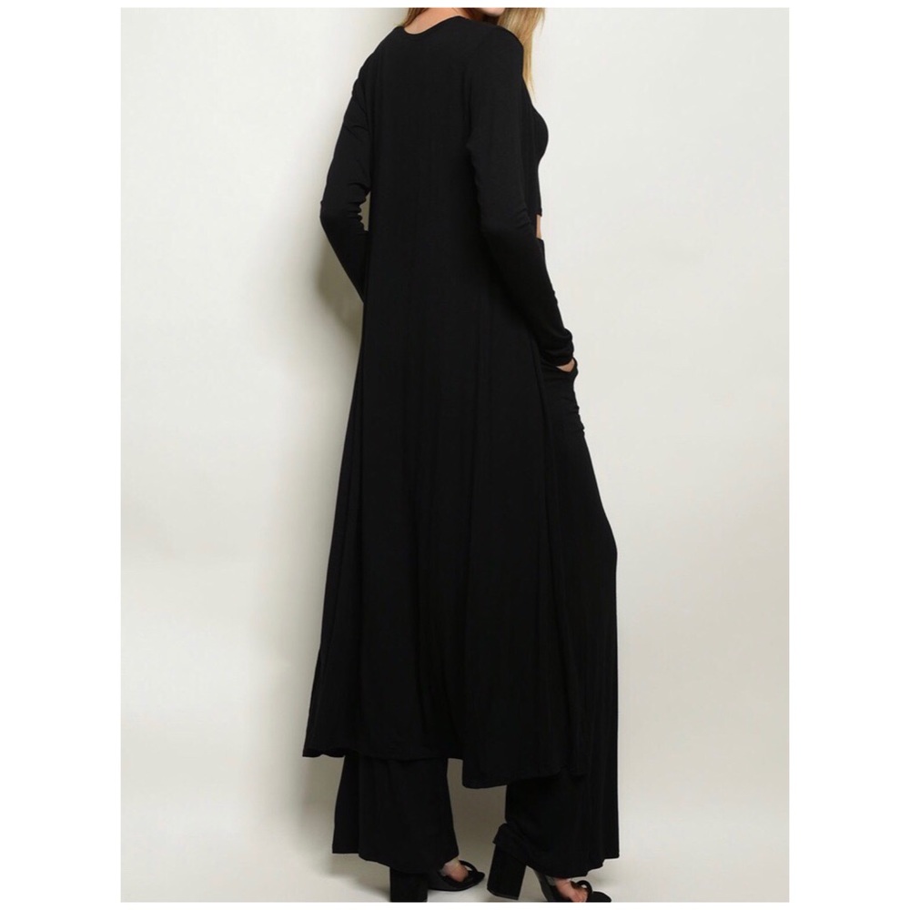 //RESTOCKED//BLACK PANTS CARDIGAN SET - Picture 3 of 6
